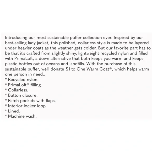 J. Crew Quilted Puffer Lady Jacket with PrimaLoft Black - Picture 11 of 11